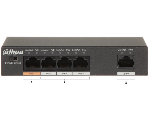 Купить  Dahua DH-PFS3005-4ET-60, 4-портовый неуправляемый POE коммутатор