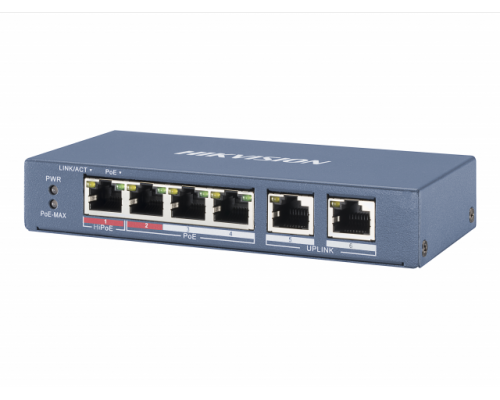 Купить  Switch POE DS-3E0106HP-E (4 POE + 2 Uplink)